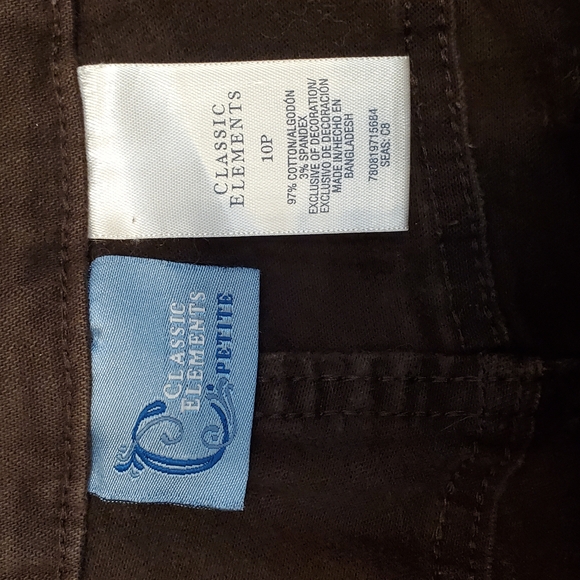 Classic Elements Petite Brown Pants - Picture 2 of 6